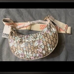Cavalli Class Nunzia Top Zip Moon Crossbody Bag - Stylish, Classic Bag
